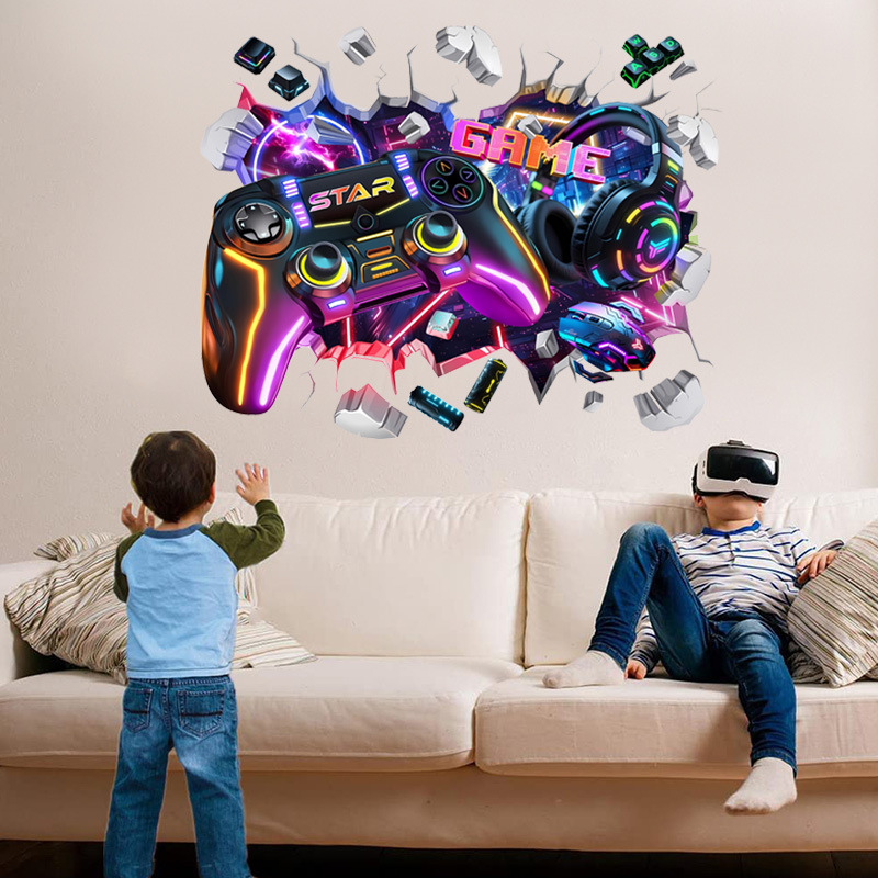 Gaming Console Wallpaper - Duże, fajne naklejki winylowe z motywem