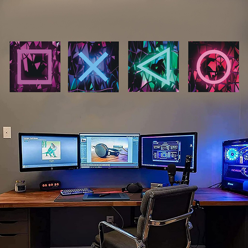 Gaming Console Wallpaper - 4 SZTUK Pokój gier dla dzieci