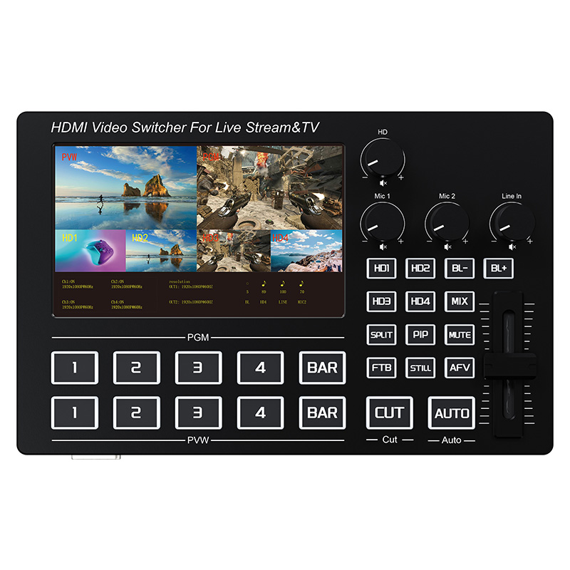 Gaming Console With - Mikser wideo 1080P z 4 kanałami