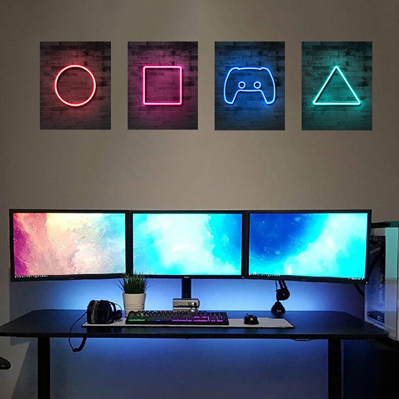 4 SZTUK Pokój gier dla dzieci  – Gaming Console Wallpaper recenzja i cena
