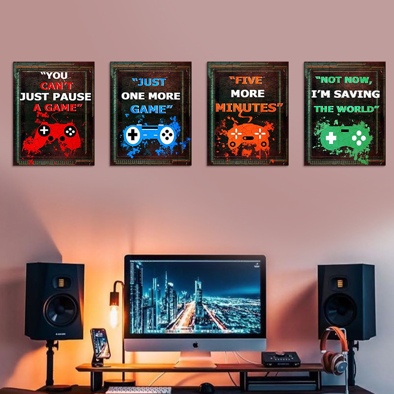4 SZTUK Pokój gier dla dzieci  – Gaming Console Wallpaper recenzja i cena