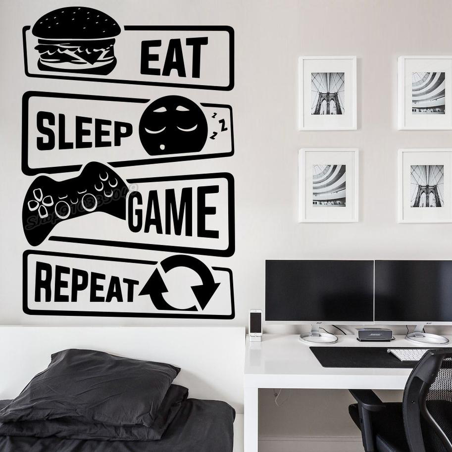 Eat Sleep Game Repeat Naklejki – Gaming Console Wallpaper recenzja i cena
