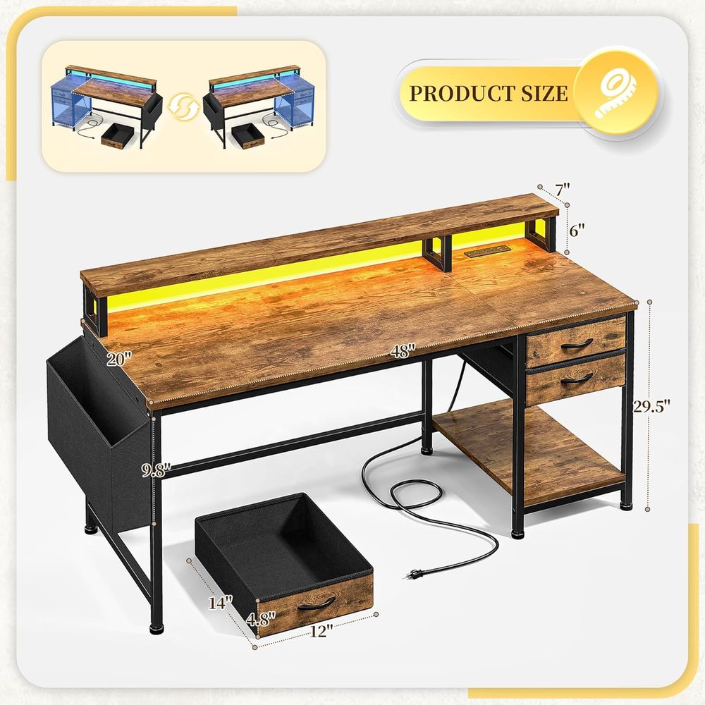 Kompaktowe biurko gamingowe 48 – Led Gaming Light Strip recenzja i cena